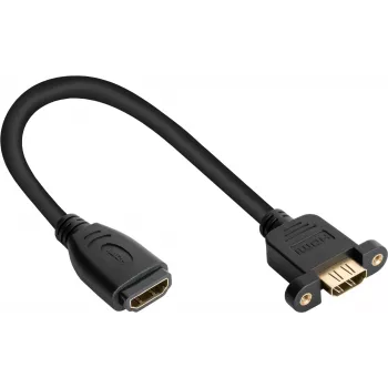 Good Connections cable de instalación HDMI, conector hembra HDMI Type-A a conector hembra de montaje en panel, 0,3 m, negro HDMI-AD23