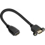 Good Connections cable de instalación HDMI, conector hembra HDMI Type-A a conector hembra de montaje en panel, 0,3 m, negro HDMI-AD23
