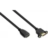 Good Connections cable de instalación HDMI, conector hembra HDMI Type-A a conector hembra de montaje en panel, 0,3 m, negro HDMI-AD23