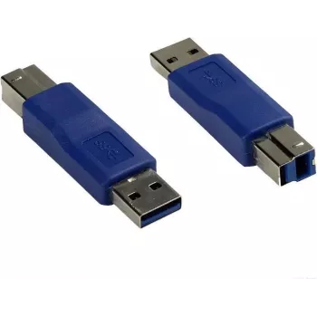 GoodConnections Alcasa USB-AD34 cable adaptador USB-A a USB-B, 0,15 m, azul, USB 2.0, 480 Mbps, doble apantallado