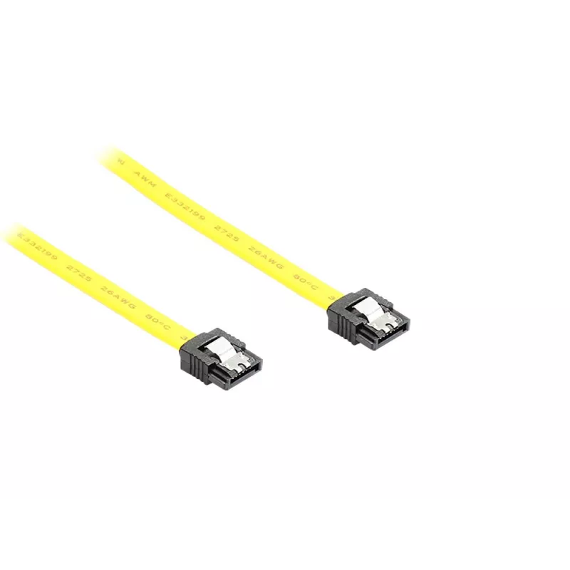 GoodConnections cable SATA 6 Gb/s con clip metálico, 0,50 m, amarillo 5047-A05Y