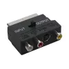 GoodConnections Alcasa 5525-3CU Adaptador SCART a 3x RCA + S-Video con conmutador de dirección, negro