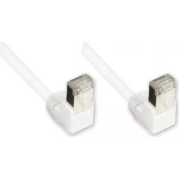 Good Connections Cable de red Cat. 5e F/UTP, blanco, 3 m, conectores RJ45 en ángulo de 90° hacia abajo 805W-030WI