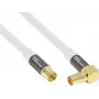 Good Connections GC-M2070 Cable de antena de TV en ángulo SmartFLEX - 30 m - conector coaxial IEC en ángulo a hembra - cuádruple apantallado 120dB 75 ohmios - conexiones doradas - blanco