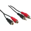 GoodConnections Cable alargador de audio RCA de 5 m, 2x RCA macho a 2x RCA hembra, estéreo, negro AS-5CV2