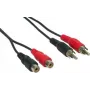 GoodConnections Cable alargador de audio RCA de 5 m, 2x RCA macho a 2x RCA hembra, estéreo, negro AS-5CV2