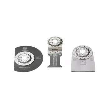 FEIN Juego de hojas de sierra E-Cut Long-Life Starlock, 3 piezas, bimetal, para MultiMaster AMM 500 Plus Select, AMM 700 Max Top, AMM 700 Max Select 35222967110