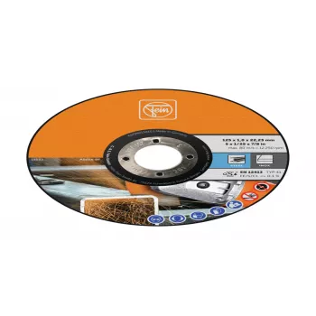 Fein 63709013010 Disco de corte recto 125 mm x 22,23 mm, 1,0 mm de grosor, para acero inoxidable y metal, pack de 25