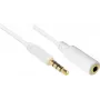 GoodConnections AS-35V4W2 cable de extensión de audio de 3,5mm de 4 polos, conector macho a conector hembra, blanco, 2m