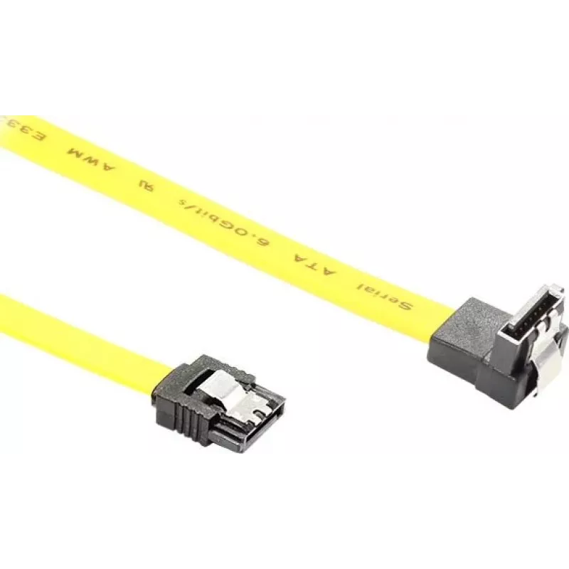 GoodConnections cable SATA 6 Gb/s con clip metálico, acodado, 0,50 m, amarillo 5047-AW05Y