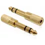 Delock 65361 adaptador de audio conector macho jack de 6,35 mm a conector hembra jack de 3,5 mm 3-Pin TRS metal