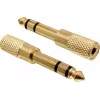 Delock 65361 adaptador de audio conector macho jack de 6,35 mm a conector hembra jack de 3,5 mm 3-Pin TRS metal