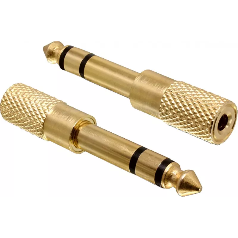 Delock 65361 adaptador de audio conector macho jack de 6,35 mm a conector hembra jack de 3,5 mm 3-Pin TRS metal