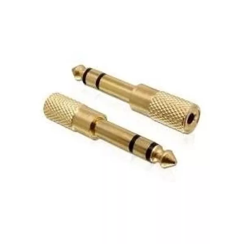 Delock 65361 adaptador de audio conector macho jack de 6,35 mm a conector hembra jack de 3,5 mm 3-Pin TRS metal