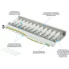GoodConnections Alcasa GC-N0120 módulo keystone Cat.6a blindado, RJ45 a IDC sin herramientas, 10GBase-T, gris, carcasa de zinc