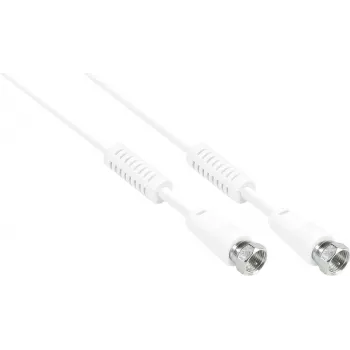 GoodConnections cable coaxial conector F a conector F con núcleo de ferrita, 100% apantallado, 1,5m, blanco (S-FP15W)