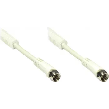 GoodConnections cable coaxial conector F a conector F con núcleo de ferrita, 100% apantallado, 1,5m, blanco (S-FP15W)