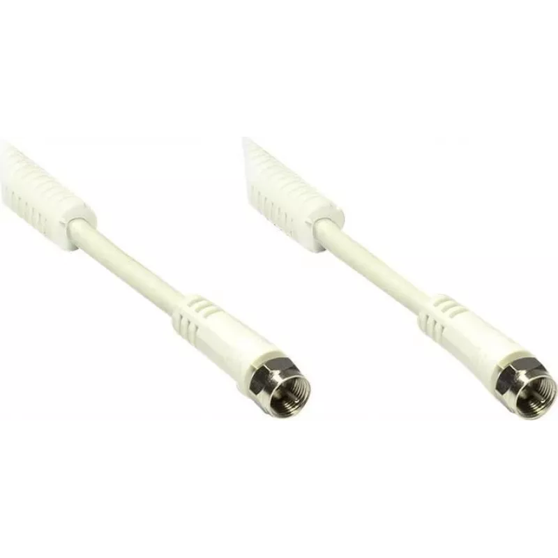 GoodConnections cable coaxial conector F a conector F con núcleo de ferrita, 100% apantallado, 1,5m, blanco (S-FP15W)