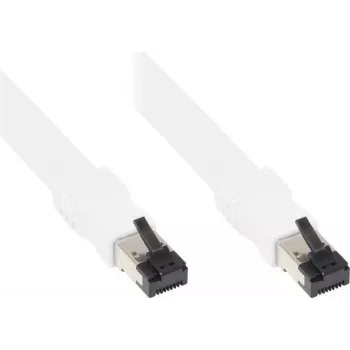 GoodConnections cable de red plano Cat. 8.1 U/FTP PiMF LSZH blanco 0,5m 40Gbps 2000MHz 8080-F005W