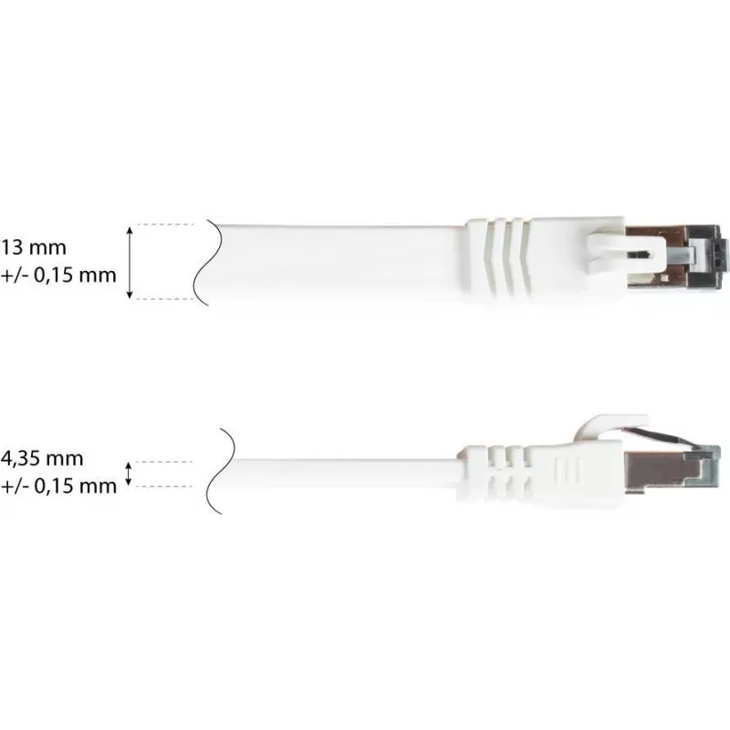 GoodConnections cable de red plano Cat. 8.1 U/FTP PiMF LSZH blanco 0,5m 40Gbps 2000MHz 8080-F005W