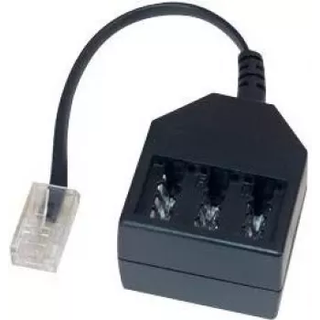 GoodConnections adaptador telefónico RJ45 (8P4C) conector macho a conector hembra TAE-F, 20cm, negro T4A-NFF