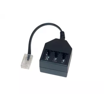 GoodConnections adaptador telefónico RJ45 (8P4C) conector macho a conector hembra TAE-F, 20cm, negro T4A-NFF