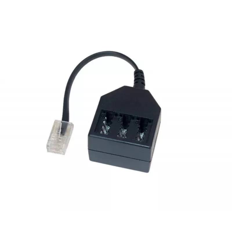 GoodConnections adaptador telefónico RJ45 (8P4C) conector macho a conector hembra TAE-F, 20cm, negro T4A-NFF