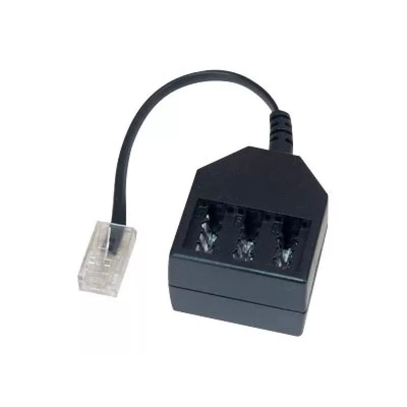 GoodConnections adaptador telefónico RJ45 (8P4C) conector macho a conector hembra TAE-F, 20cm, negro T4A-NFF
