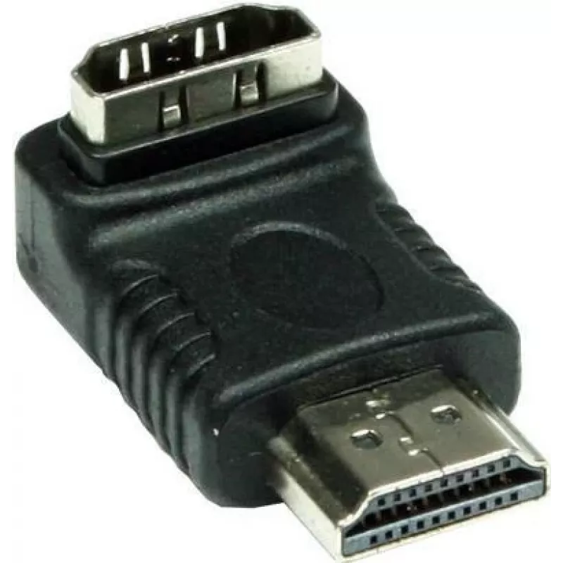 Good Connections adaptador HDMI de 19 pines conector macho a conector hembra, acodado hacia abajo, negro (HDMI-FMWU)