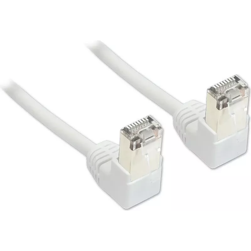 GoodConnections cable de red Cat. 5e F/UTP, blanco, 5m, conectores RJ45 acodados 90° hacia abajo 805W-050WI