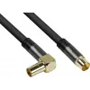 Good Connections cable de antena SAT SmartFLEX, conector coaxial IEC acodado a conector hembra, dorado, cuádruple apantallado, 120 dB, negro, 3 m (GC-M2074)