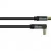 Good Connections cable de antena SAT SmartFLEX, conector coaxial IEC acodado a conector hembra, dorado, cuádruple apantallado, 120 dB, negro, 3 m (GC-M2074)