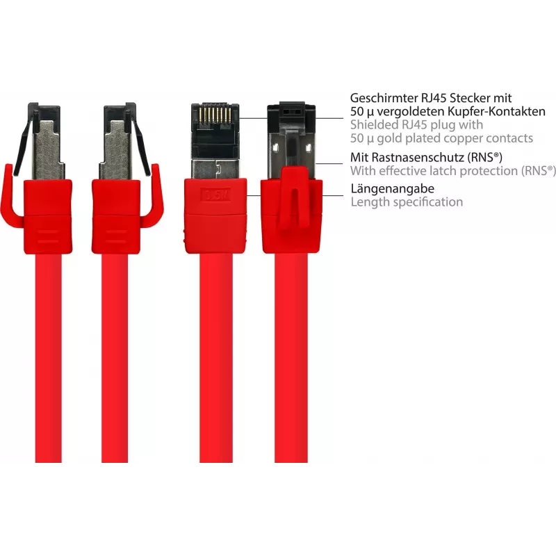 GoodConnections Alcasa 8080-015R cable de red Cat8.1 S/FTP 1,5m rojo