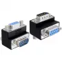 Delock adaptador D-Sub de 9 pines conector macho a conector hembra acodado 270° negro 65265