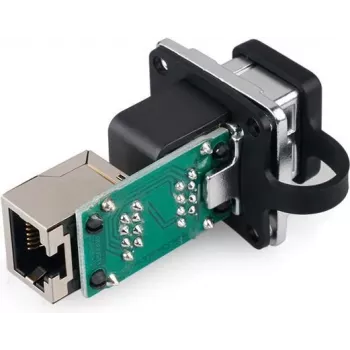 GoodConnections Alcasa IC06-R302 acoplador RJ45 industrial, IP65/IP67, gris, carcasa de zinc, -40 a 80°C