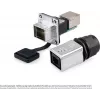 GoodConnections Alcasa IC06-R302 acoplador RJ45 industrial, IP65/IP67, gris, carcasa de zinc, -40 a 80°C