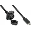GoodConnections IC01-16U3102-010 S1 cable USB-C industrial, USB 3.2 Gen 2, conector a toma de panel, M16, IP65/67, 1 m
