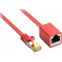 GoodConnections 8070VR-100R Cat.7 S/FTP RJ45 alargador de cable de red, PiMF, libre de halógenos, 600 MHz, OFC, protección de pestaña RNS, 10 m, rojo