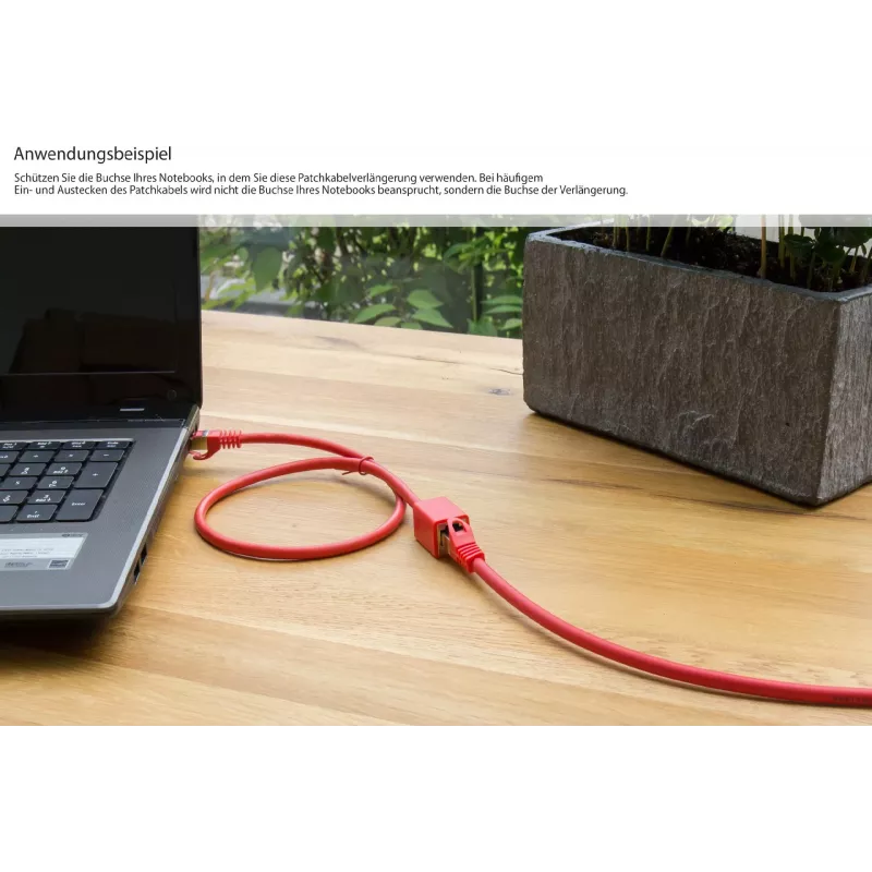 GoodConnections 8070VR-100R Cat.7 S/FTP RJ45 alargador de cable de red, PiMF, libre de halógenos, 600 MHz, OFC, protección de pestaña RNS, 10 m, rojo