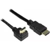 Good Connections cable HDMI de alta velocidad con Ethernet, conector acodado hacia arriba, dorado, 1 m, negro 4510-GWO010