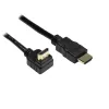 Good Connections cable HDMI de alta velocidad con Ethernet, conector acodado hacia arriba, dorado, 1 m, negro 4510-GWO010