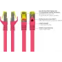 GoodConnections 8070R-400M Cat.7 S/FTP RJ45 cable de red, PiMF, libre de halógenos, 600 MHz, OFC, protección de pestaña RNS, 40 m, magenta