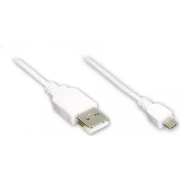 GoodConnections Alcasa cable USB 2.0, USB-A a Micro-USB B, 3 m, blanco 2510-MB03W