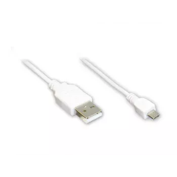 GoodConnections Alcasa cable USB 2.0, USB-A a Micro-USB B, 3 m, blanco 2510-MB03W