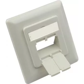 GoodConnections mecanismo central 50x50mm con marco embellecedor 80x80mm para tomas de red, blanco señal RAL9003 (GC-N0155)