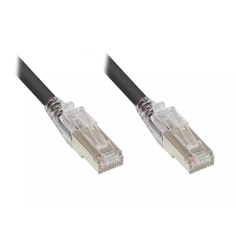 Good Connections Cat.6A S/FTP cable de red LSZH con protección de pestaña RNS, negro, 3m 8060-HV030S