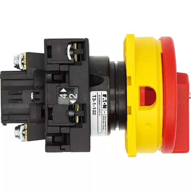 Eaton T3-1-102/EA/SVB interruptor de leva, 3 polos, 32 A, bloqueable, amarillo/rojo