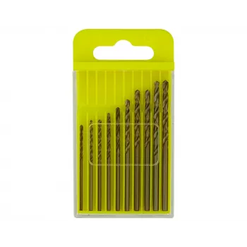 Donau Elektronik HSS-CO-225 Juego de brocas helicoidales HSS-cobalto para metal, 10 piezas, 1,3–2,5 mm, DIN 338, vástago cilíndrico