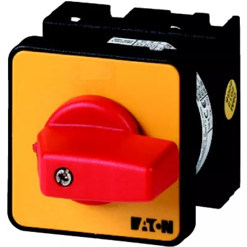 Eaton T0-2-1/E-RT interruptor de levas 3 polos 20 A, IP65, rojo/amarillo 011082