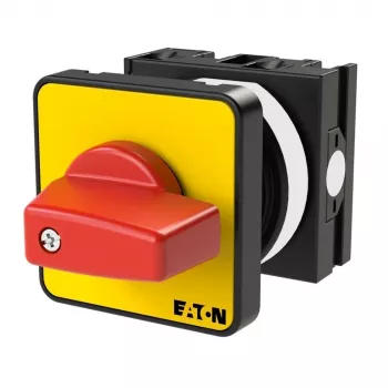 Eaton T0-1-102/E-RT Interruptor de levas, bipolar, 20 A, montaje frontal, rojo/amarillo 009046